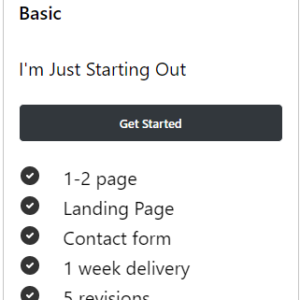 Basic Package - I'm Just Starting Out