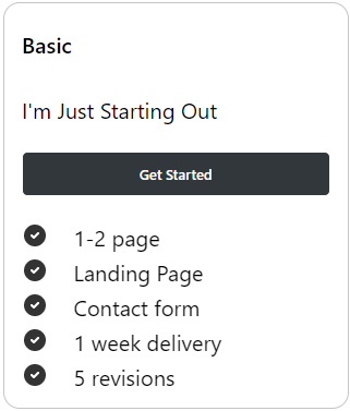 Basic Package - I'm Just Starting Out